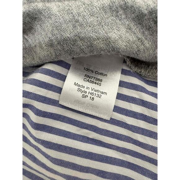 J.Crew Style Grey & Striped in back Sleeveless Round Neck Top Large - Picture 3 of 6